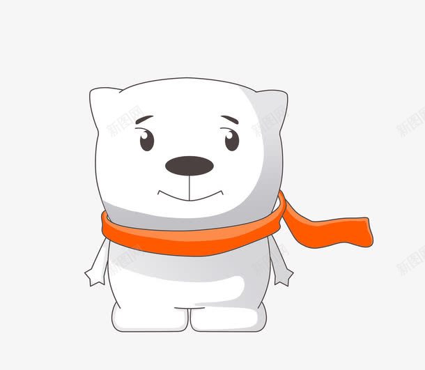 可爱的北极熊png免抠素材_88icon https://88icon.com 动物 北极熊 卡通 黄围巾