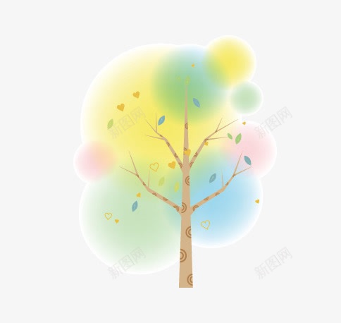 彩色的树png免抠素材_88icon https://88icon.com 彩色的树 手绘树 树木 通话