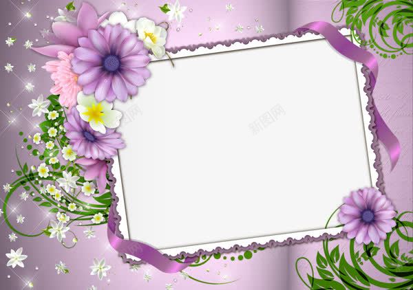 紫色鲜花的边框png免抠素材_88icon https://88icon.com 紫色 边框 鲜花