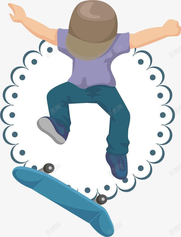 滑板男孩矢量图ai免抠素材_88icon https://88icon.com 卡通 手绘 滑板 男孩 矢量图