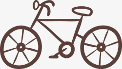 棕色自行车手绘自行车矢量图图标高清图片