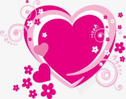 粉红色爱心元素矢量图素材