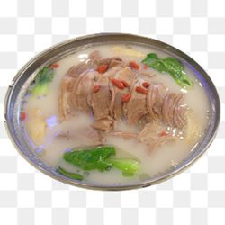 大瓷盆青菜枸杞羊肉汤素材