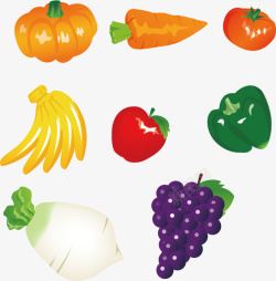 蔬菜水果卡通手绘矢量图素材