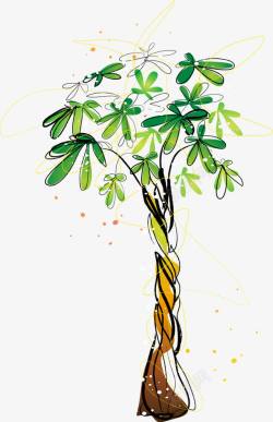 卡通手绘清新树枝素材