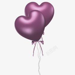 紫色爱心气球素材