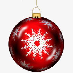 红色的圣诞装饰球素材