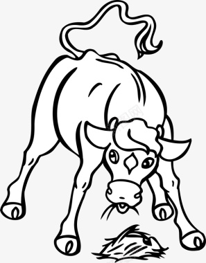 动物手绘动物牛矢量图图标图标