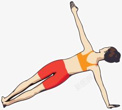 卡通做瑜伽锻炼的女人图素材