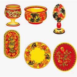 中国古典花纹器皿素材