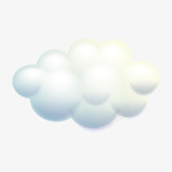 白色3D小人3d白色云朵高清图片