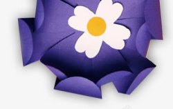 紫色的剪纸花朵效果素材