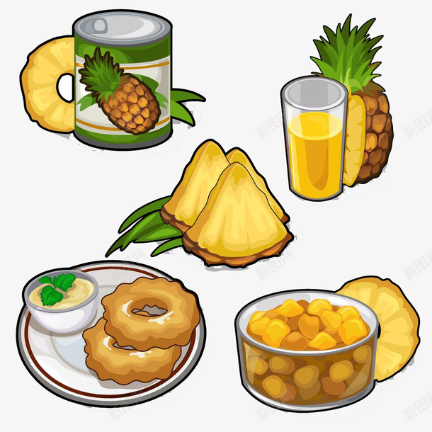 卡通菠萝美食插画png免抠素材_88icon https://88icon.com 卡通 美食 菠萝