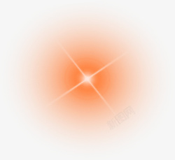 橘色光效特效光效泛光橘色光团高清图片