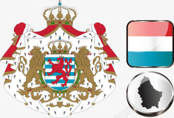 卢森堡国徽国旗元素矢量图素材