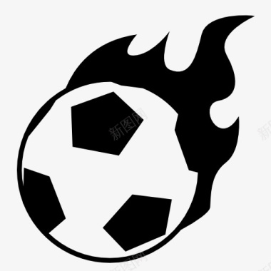 燃烧的足球图标图标