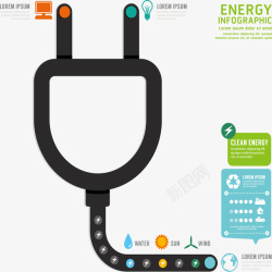 电源插头信息图表矢量图素材