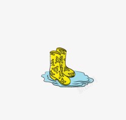 柠檬黄雨靴素材