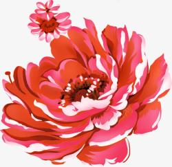 创意合成手绘红色的花朵素材