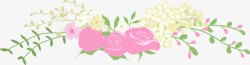 粉色花朵绿叶清新边框素材