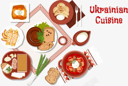 乌克兰菜式矢量图素材