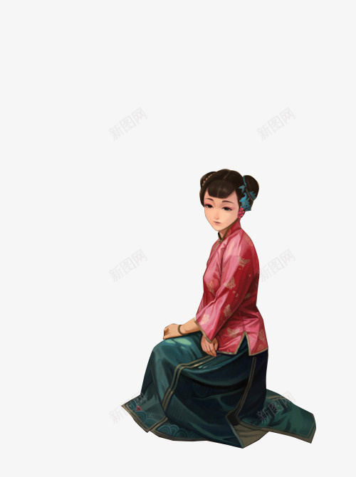 中式插画美女png免抠素材_88icon https://88icon.com 中国风 唯美 插画 装饰