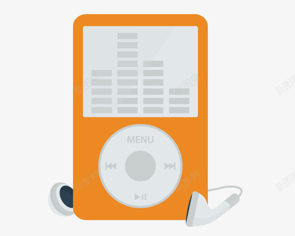 mp3png免抠素材_88icon https://88icon.com 卡通mp3 卡通耳机 听音乐 播放 白色 音乐 黄色