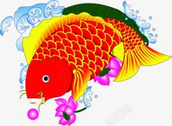 鲈鱼中国传统图案素材