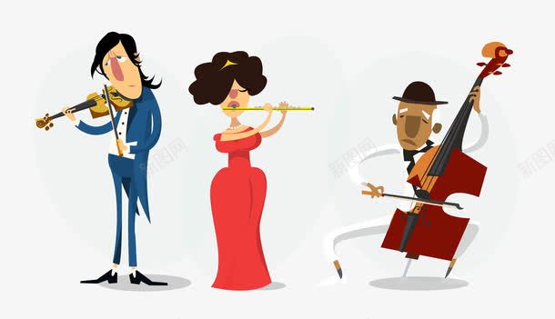 乐手png免抠素材_88icon https://88icon.com 吹笛子 大提琴 小提琴