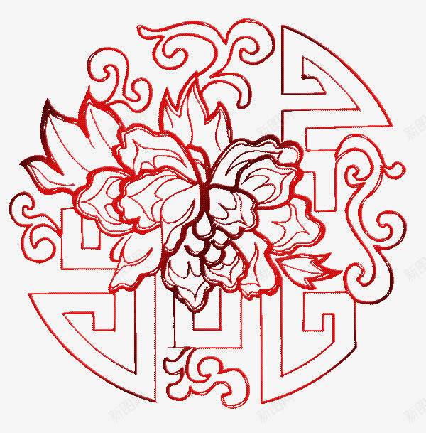 中国风红色渐变花纹png免抠素材_88icon https://88icon.com 国风 渐变 红色 花纹