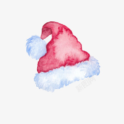 手绘水彩圣诞帽子素材