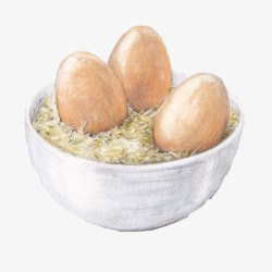 鸡蛋炒饭手绘画片素材