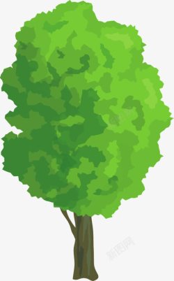 插画绿色树叶效果素材