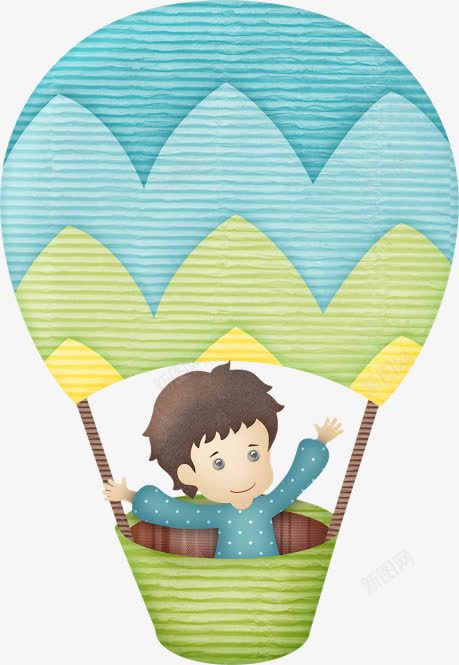 卡通小男孩在热气球里png免抠素材_88icon https://88icon.com 卡通PNG 小男孩 热气球 蓝色