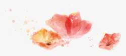 红色中国风花朵装饰图案素材