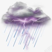 紫色云朵雨素材