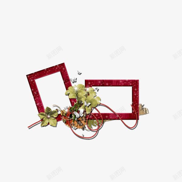 红色唯美相框花边框png免抠素材_88icon https://88icon.com 唯美 相框 红色 花边框