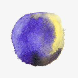 水彩紫黄色圆形素材