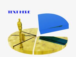 3D饼图金人素材