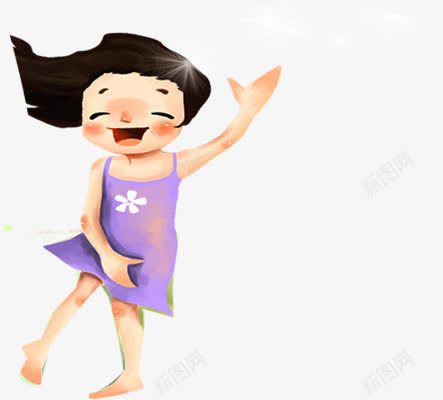 手绘紫色裙子女孩png免抠素材_88icon https://88icon.com 女孩 紫色 裙子