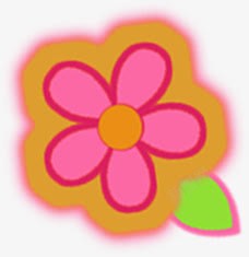 粉色清新花朵树叶装饰素材