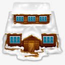 下过雪的房子图标图标