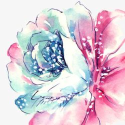 粉色手绘花朵创意装饰素材
