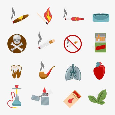 吸烟吸毒的危害标志png免抠素材_88icon https://88icon.com 心脏 牙齿 肺