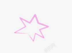 手绘粉色线条星星装饰素材