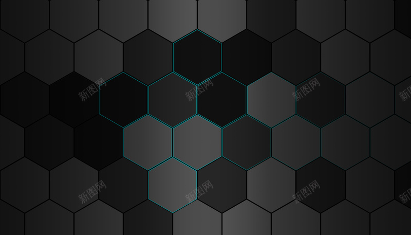 科技感六边形背景jpg设计背景_88icon https://88icon.com 六角形科技 六边形 科技感 高光 黑色