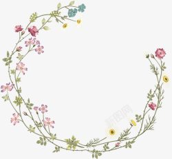 可爱的粉花中国风可爱粉花装饰高清图片