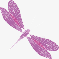 卡通紫色蜻蜓矢量图素材