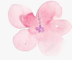 粉色水彩花朵手绘素材