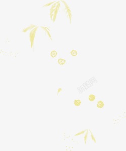黄色大气手绘花朵素材